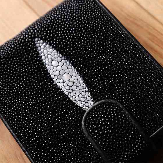 Портмоне мужское STINGRAY LEATHER 18070 из натуральной кожи морского ската Черное Киев