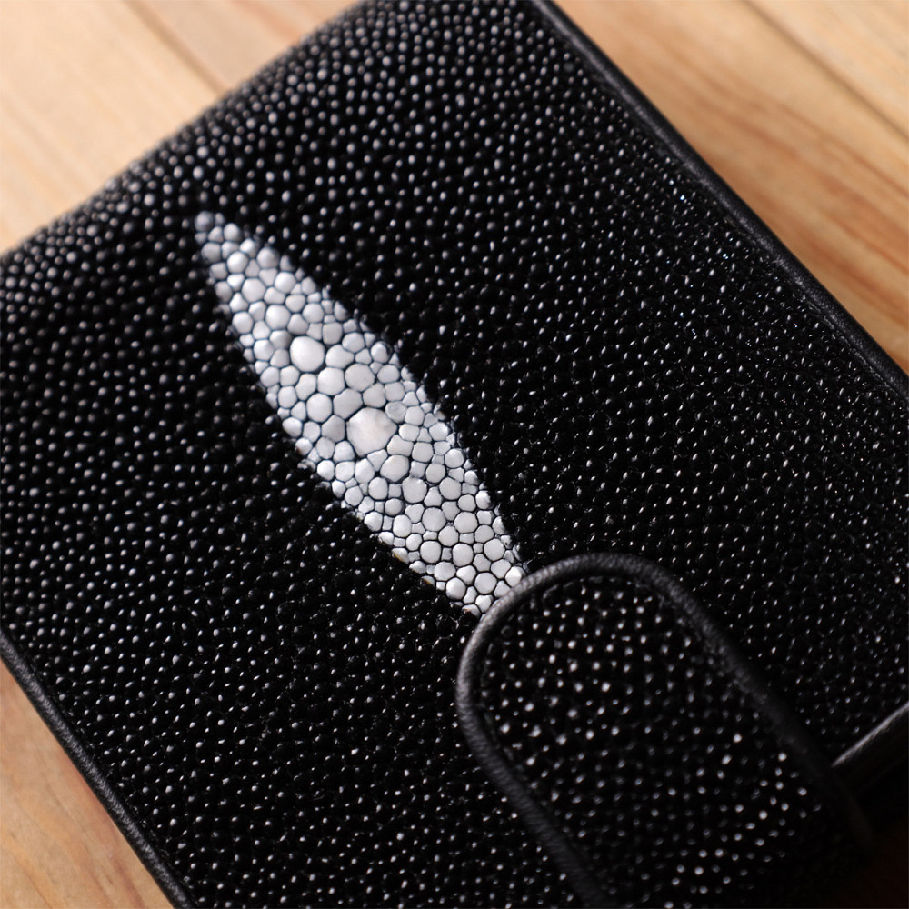 Портмоне мужское STINGRAY LEATHER 18070 из натуральной кожи морского ската Черное Киев - изображение 1