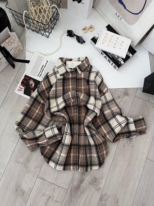 Жіноча тепла повсякденна сорочка вільного крою турецький кашемір Одеса - фото 3