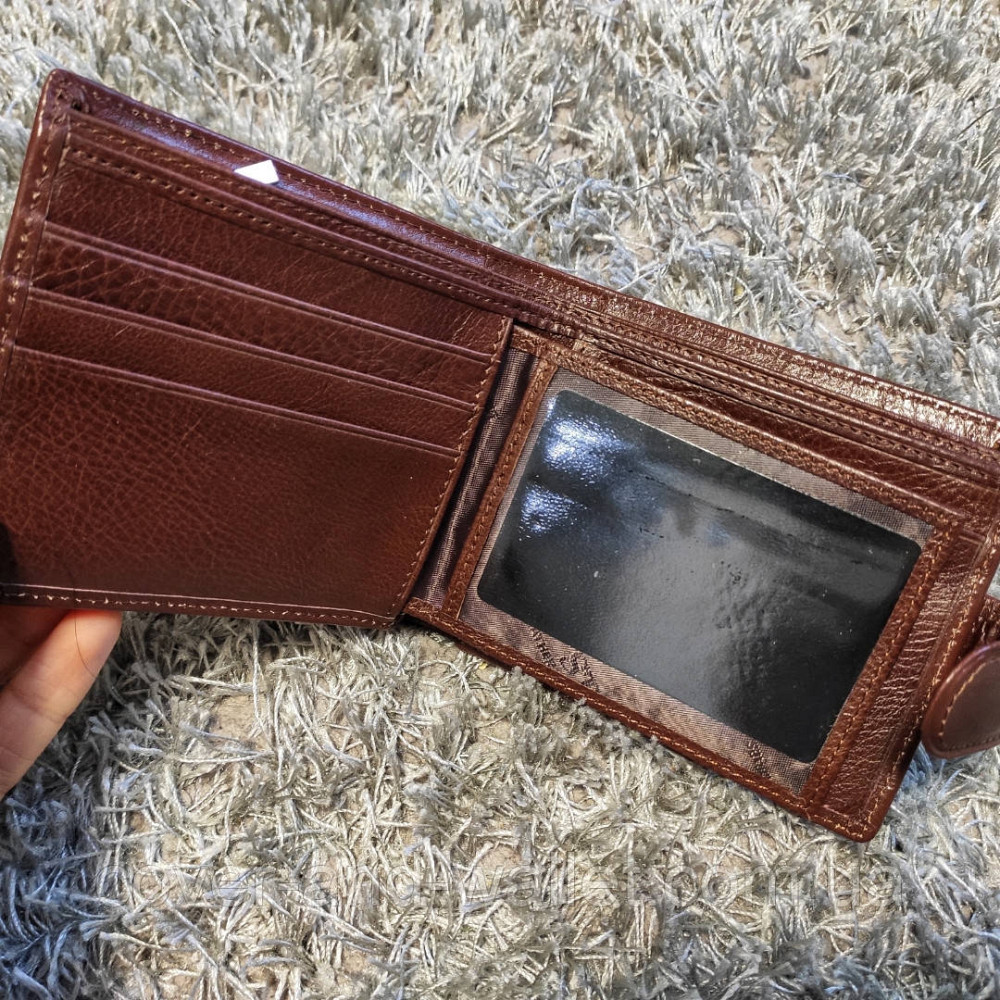 Коричневий класичний чоловічий гаманець з гладкої шкіри ST Leather Київ - фото 2