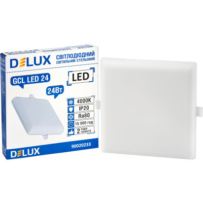 Світильник Delux GCL LED 24 4000К 24Вт 230В SQUARE (90020233) Вінниця - фото 2