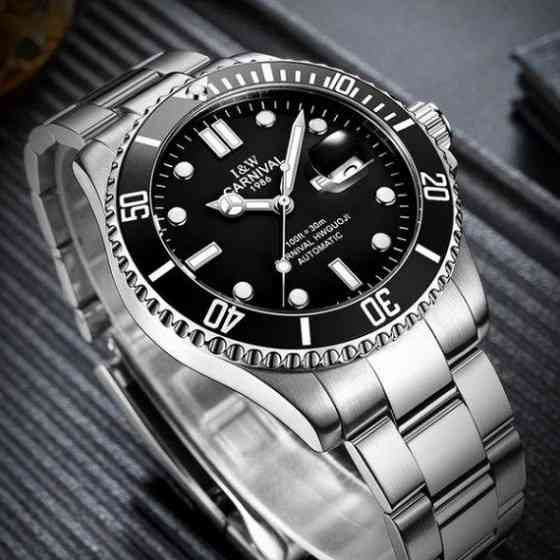 Годинник чоловічий механічний наручний Carnival Patent R-Series (2 ремінці) Сріблястий Київ