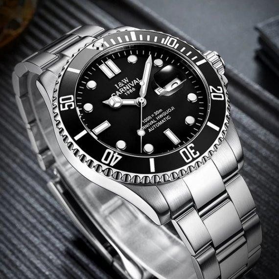 Годинник чоловічий механічний наручний Carnival Patent R-Series (2 ремінці) Сріблястий Київ - фото 4