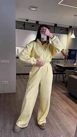 Жіночий повсякденний теплий комбінезон із флісу Лимонний Одеса