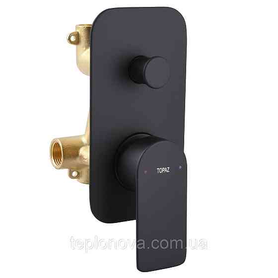 Смеситель для ванны встроенный TOPAZ SARDINIA TSG 08202-V-H20-BL 2 выхода, излив 190 мм, Черный Черновцы
