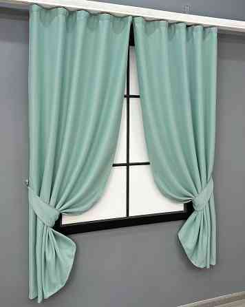 Комплект коротких штор VR-Textil Bruno № 958ш М'ятний 130х170 см 2 шт (35-0465) Київ