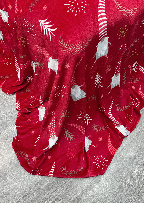 Плед-покривало Decorator WellSoft 200х220 см з різдвяним принтом Червоний (87-181) Київ - фото 8