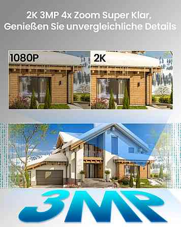 Вулична камера відеоспостереження WiFi бездротова з акумулятором 2K 3MP IP65 виявлення руху нічне бачення двосторонній звук Київ