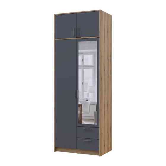 Шкаф для одежды Doros Ронди с антресолью и зеркалом Дуб Артизан/Графит 2ДСП 82х52х236 DRS-011675 (80737810) Днепр