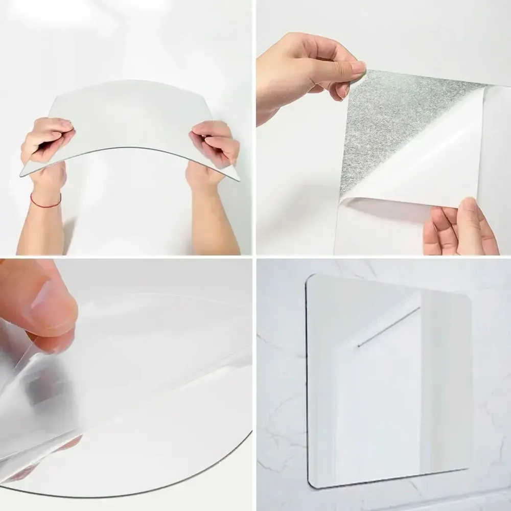 Акрилове дзеркало STICK MIRROR 30×30 см, самоклеюче, легке та удароміцне, для декору та інтер'єру стін Одеса - фото 4