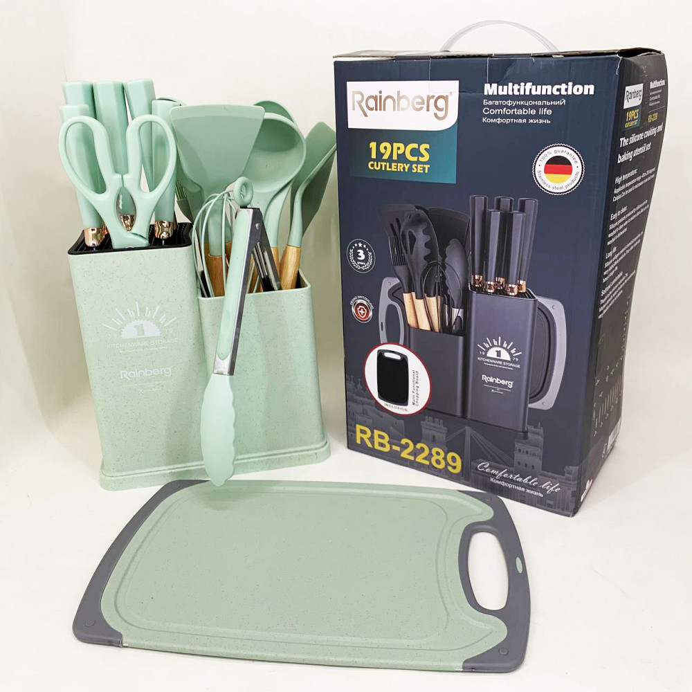 Комплект кухонного начиння, Набір кухонного силіконового приладдя на підставці, Набір кухарського NZ-26 Івано-Франківськ - фото 2