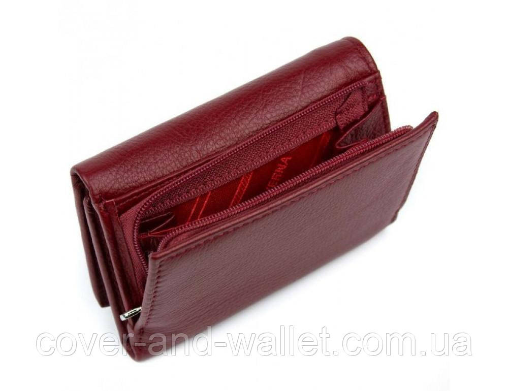 Маленький женский кожаный кошелёк бордового цвета на магнитах Marco Coverna 1419 Киев - изображение 3