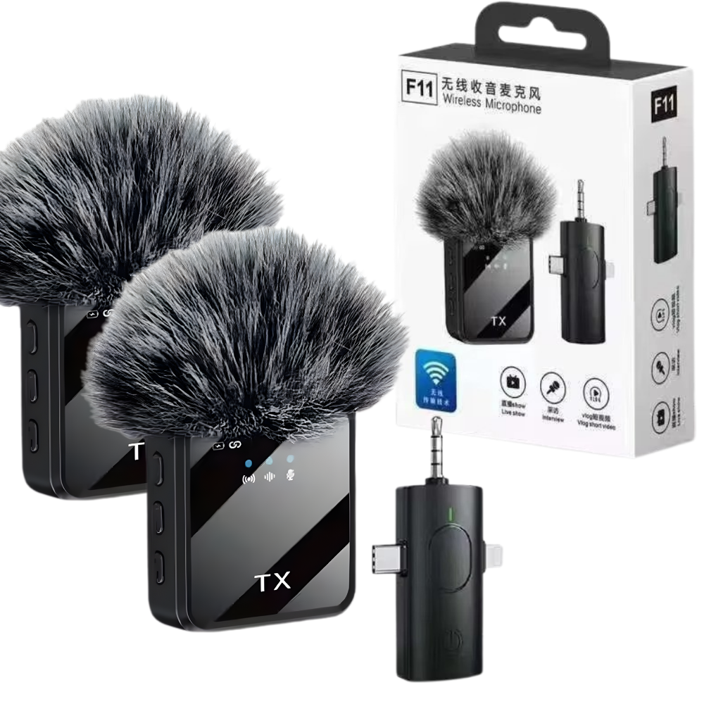 Микрофоны беспроводные петличные с шумоподавлением ONELEADER F11-2,подключение разъём 3в1 Type C, 3.5mm Headphone,Lightning Кам'янець-Подільський - фото 1