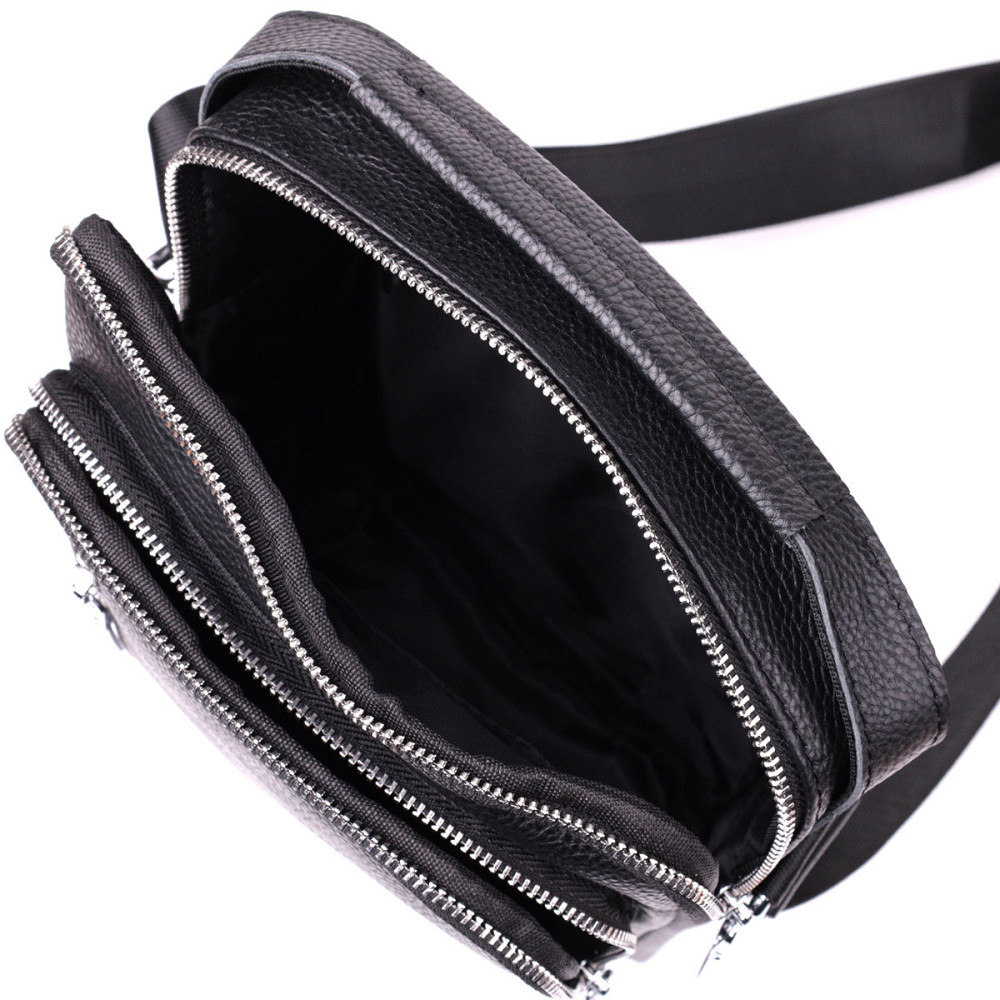 Практичная вертикальная сумка для мужчин из натуральной кожи Vintage sale_15114 Черный Киев - изображение 7