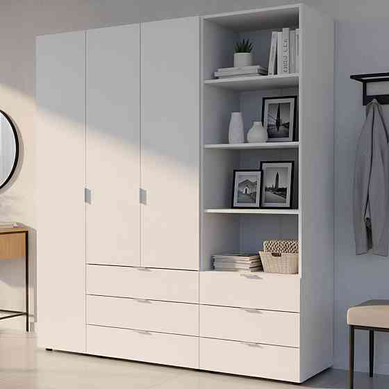 Шкаф для одежды Doros Гелар Белый 3ДСП с пеналом 176.2х49.5х203.4 (DRS-011919) Днепр