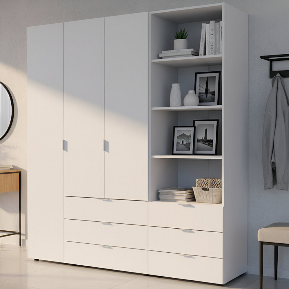 Шкаф для одежды Doros Гелар Белый 3ДСП с пеналом 176.2х49.5х203.4 (DRS-011919) Днепр - изображение 1