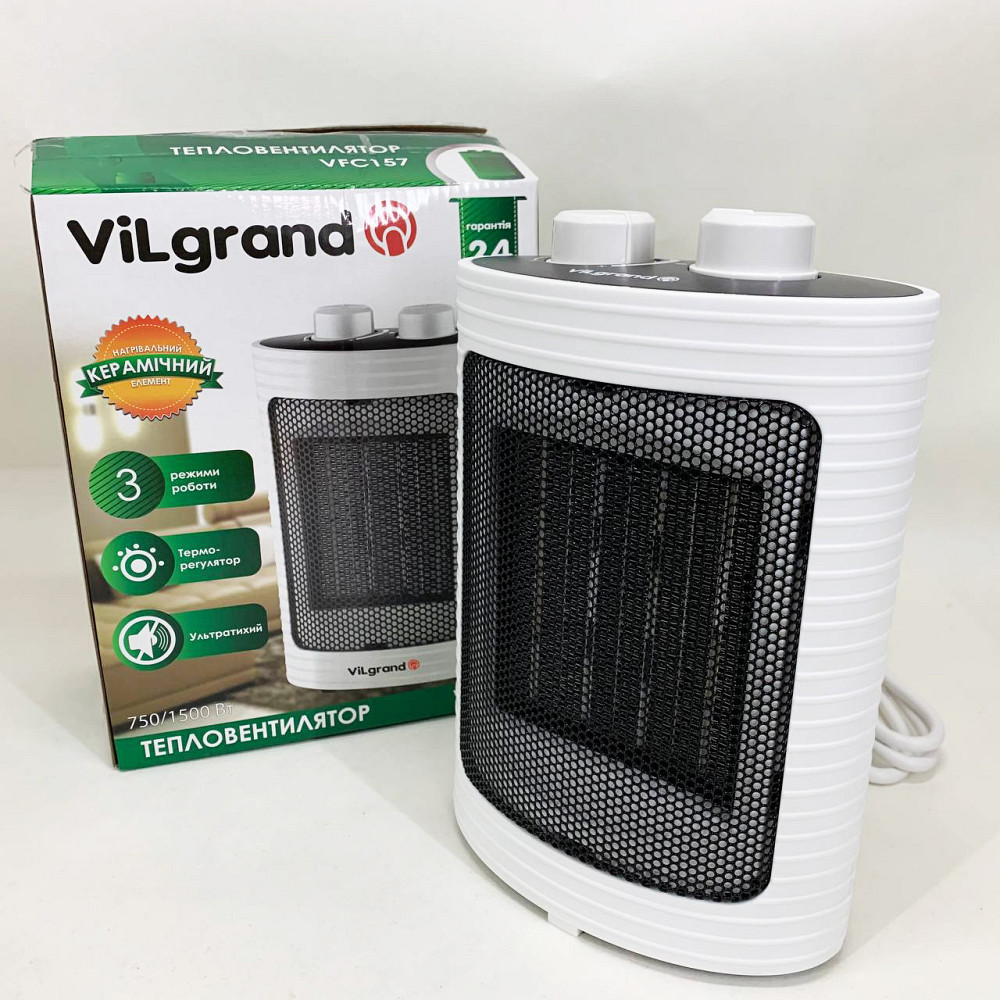 Портативний домашній тепловентилятор ViLgrand VFC157 1500Вт, Обігрівач для житлових приміщень VA-49 Львів - фото 2