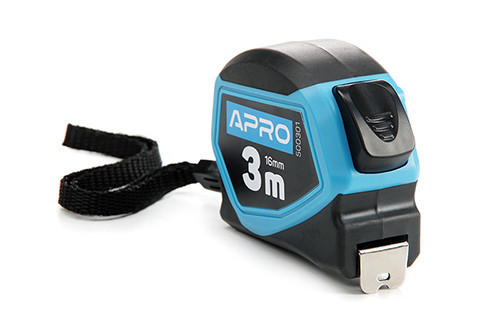 Рулетка обрезиненная автостоп 3мх16мм APRO Ровно - изображение 1