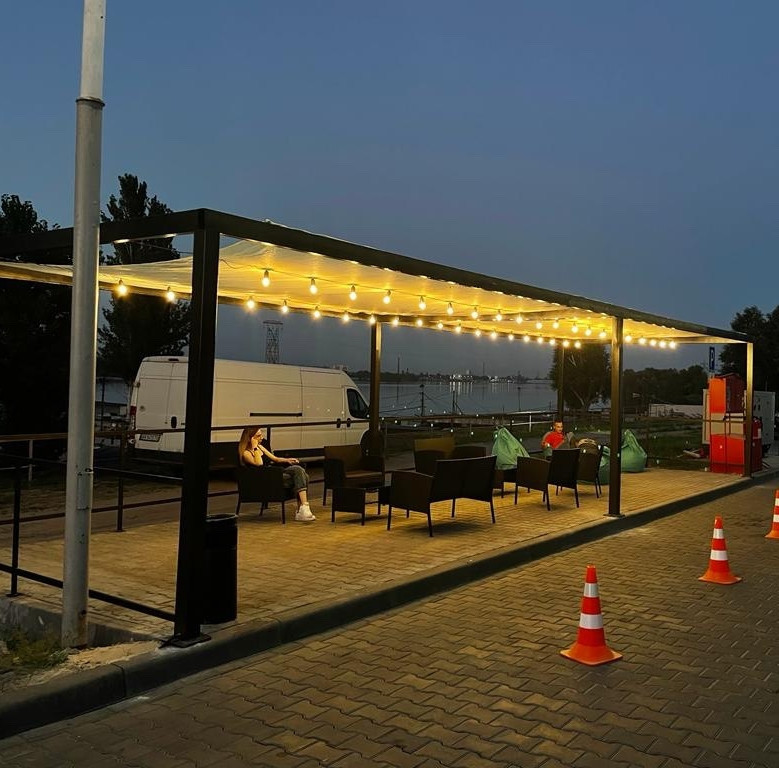 Тент навіс затінюючий прямокутний 3х6м сітка (Бежевий) Вінниця - фото 3