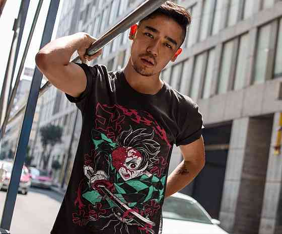 Футболка аниме Истребитель демонов оверсайз (S/M/L) Черний AnimeJ1102 Днепр