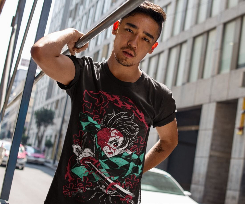 Футболка з аніме принтом Вбивця демонів оверсайз (S/M/L) Чорний AnimeJ1102 Дніпро - фото 3