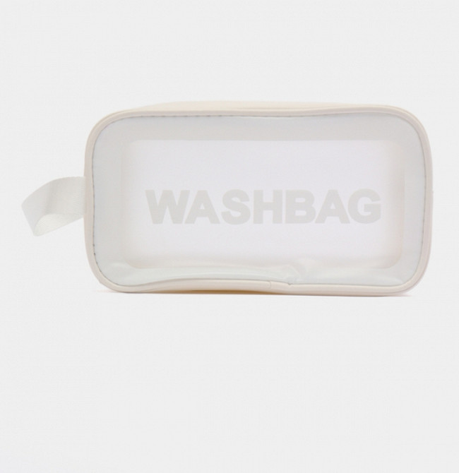 Прозора сумка-косметичка Washbag Medium White 26см Вінниця - фото 1