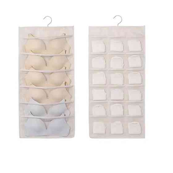 Органайзер на 24 отделения в гардероб бытовой для белья, подвесной, складной, бежевый Каменец-Подольский