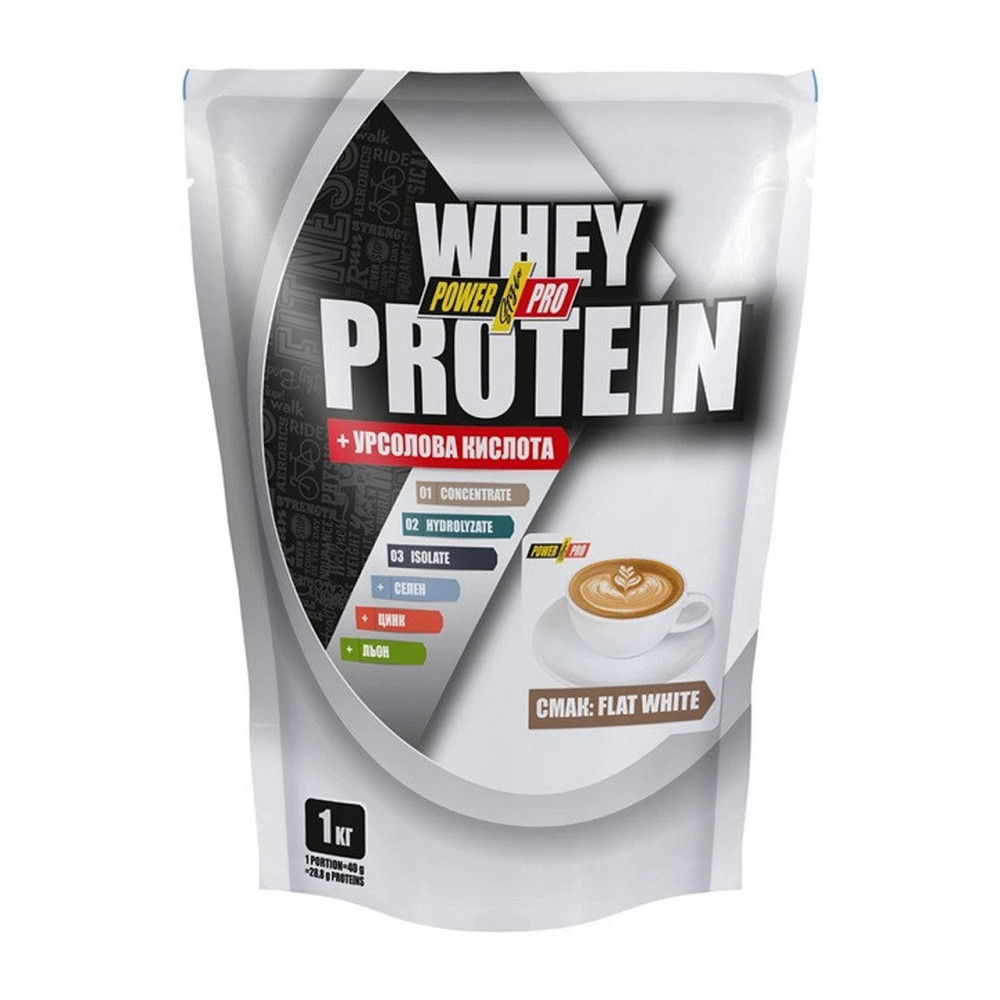 Сывороточный протеин Power Pro Whey Protein +урсоловая кислота 1 кг Flat White Киев - изображение 3