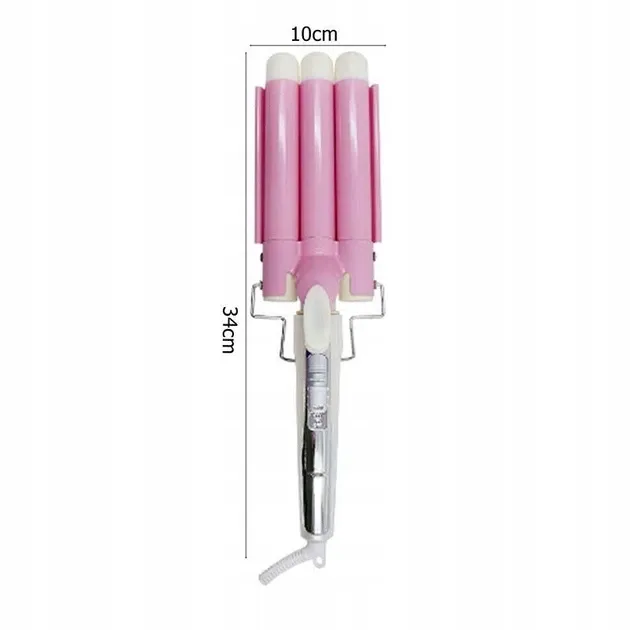 Плойка хвиля потрійна Sonar F-13, 3 температурні режими, керамічне покриття, 180-220°C, 30 Вт, білий колір Одеса - фото 9