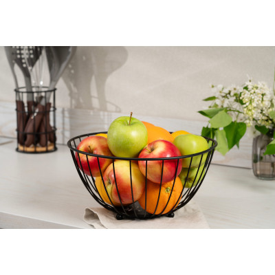 Фруктовница Ardesto Midori 28х28х13см, метал, чорний (AR0903B) Винница - изображение 2