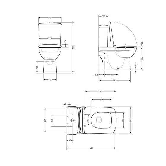 Унітаз підлоговий Qtap Presto Quadro безобідковий із сидінням Soft-close QTPRE27W51021 Київ