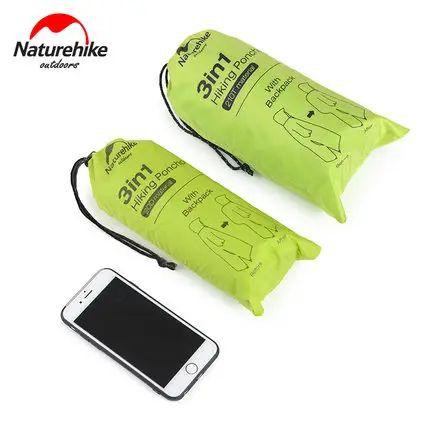 Пончо-дощовик 3 в 1 Naturehike NH17D003-M, 20D, помаранчевий Киев - изображение 7