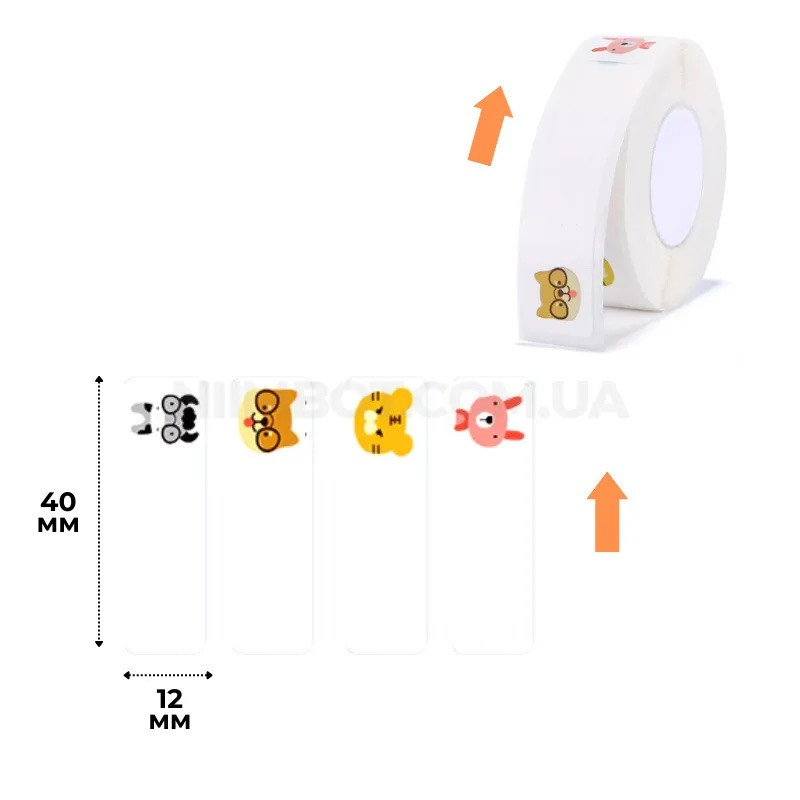 Стикеры этикетки для термопринтера NIIMBOT T12*40-160 ZOO Color For D11/D110/D101/H1S A2A68301001 Одесса - изображение 1