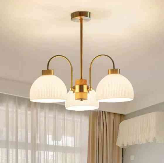 Люстра светодиодная потолочная 5042 (Золотистый) 3 плафона Киев