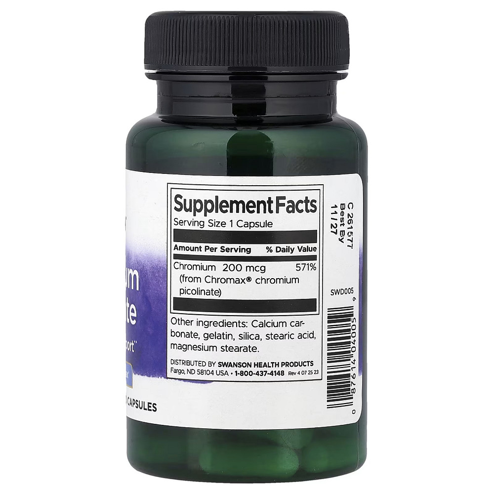 Chromium Picolinate, 60 Capsules (200 mcg per Capsule) Луцьк - фото 2