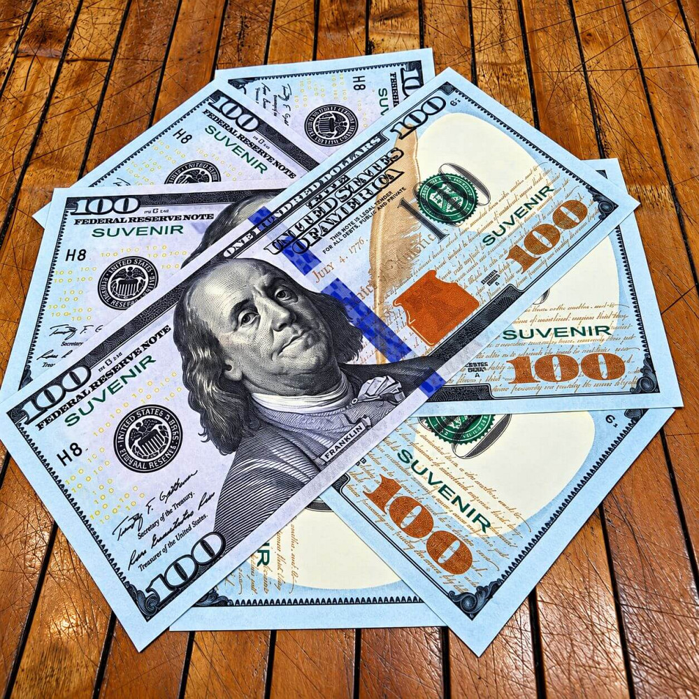 Доллары купюры по $100 нов. дизайна (синие), сувенир, игровые, пачка/80 банкнот Киев - изображение 7