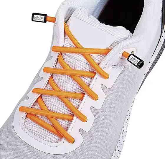 Шнурки еластичні без зав'язок з пластиковими фіксаторами Оранжевий Смела