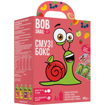 Дитяче пюре Bob Snail Равлик Боб набір Смузі бокс з коміксом 480 г (4820219345404) Вінниця - фото 2