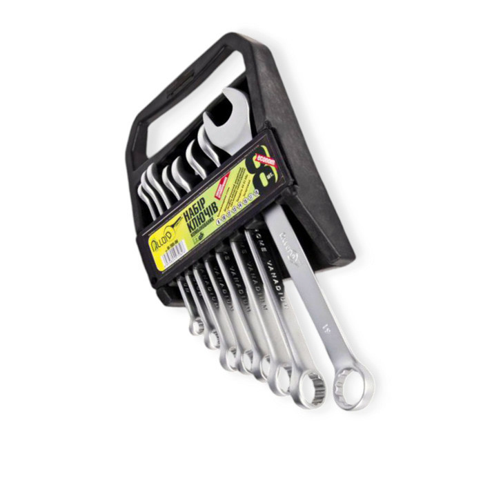 Набір ключів ріжково-накидних 8-19 мм 8 шт (планшет) CrV Мукачево - фото 5