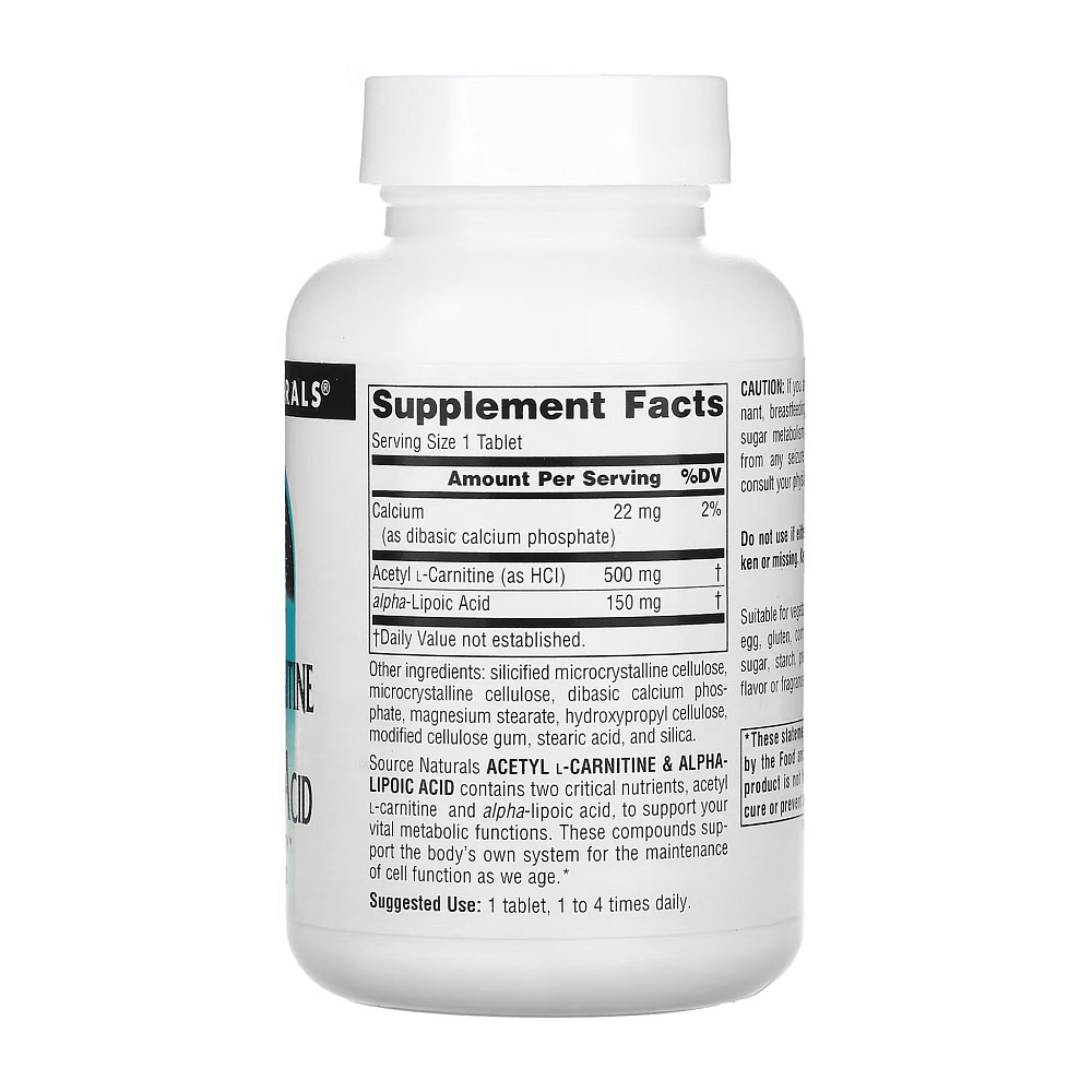 Acetyl L-Carnitine &amp; Alpha-Lipoic Acid 650mg - 60 tabs Луцк - изображение 2