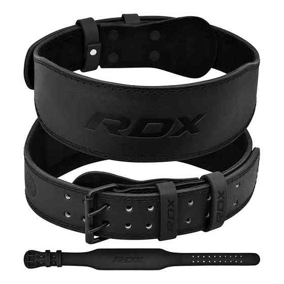 Пояс для важкої атлетики RDX 4 шкіряний Full Black M Кам'янське