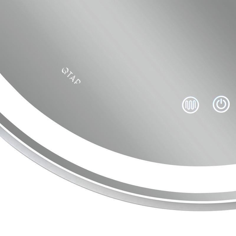 Зеркало настенное овальное сенсорное Qtap Gemini 800х700 с LED-подсветкой Touch, с антизапотеванием с диммером Харьков - изображение 9