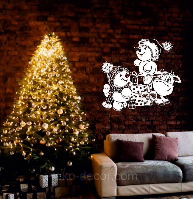 Декоративне настінне Панно «Сніговик», Декор на стену Київ - фото 2