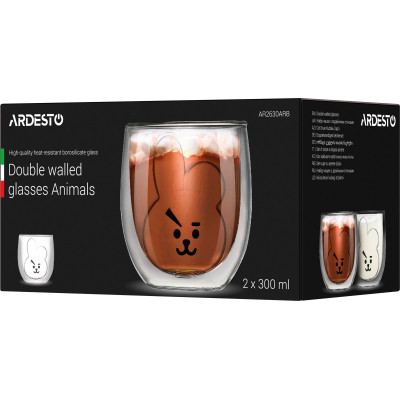 Набор стаканов Ardesto Animals 300 мл 2 шт (AR2630ARB) Винница - изображение 4