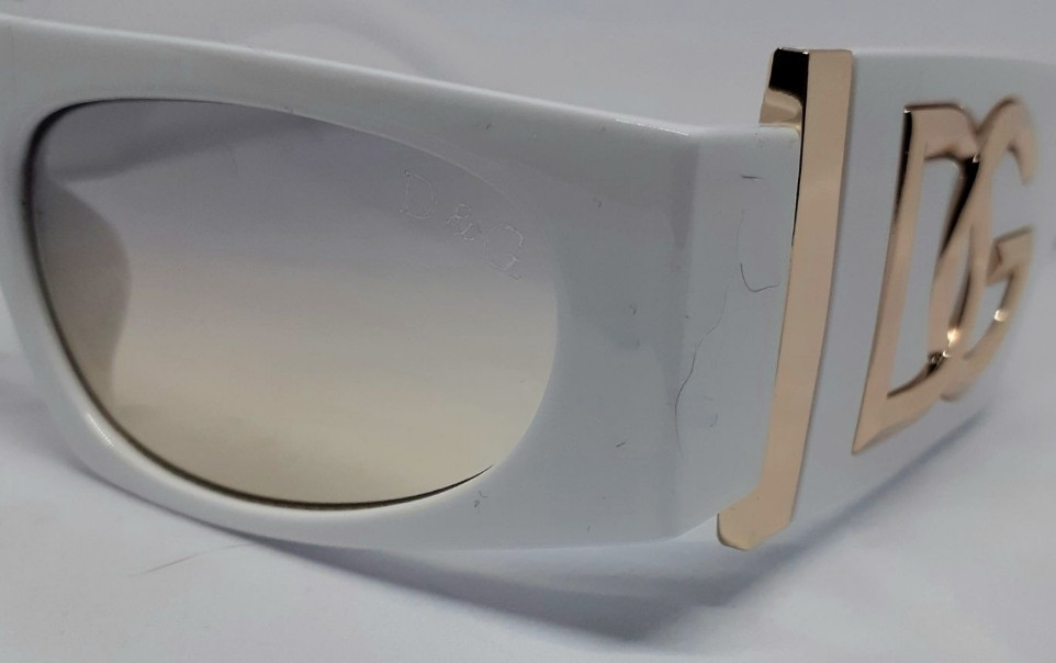Брендовые модные женские очки белые линзы бежево золотые. Киев - изображение 6