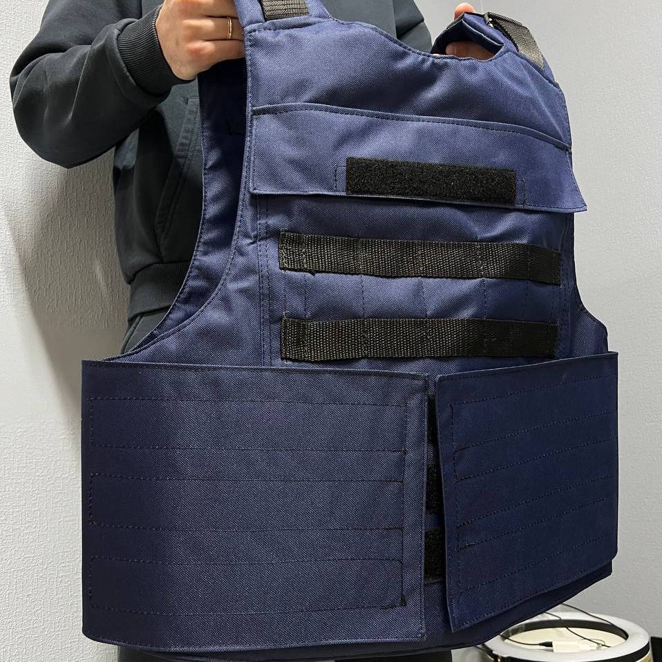 Військова текстильна плитоноска, чохол для плит з розвантаженням полегшений з регулюванням, синійMasterSem Київ - фото 6