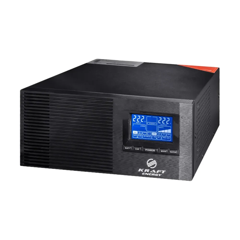 Інвертор Kraft KRF-AVR1200VA/1КW-12V з правильною синусоїдою під зовнішній акумулятор (42-00093) Київ - фото 5