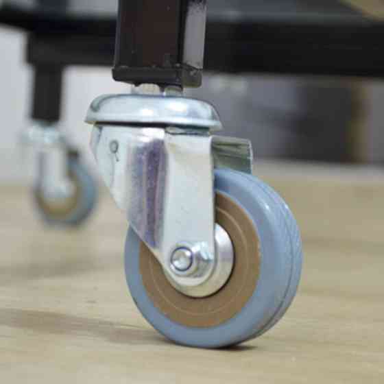 Коляска косметологічна UK-019 на колесах 3 полиці металева Чорний Київ