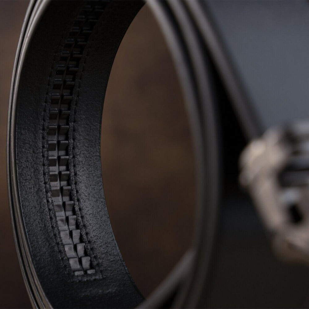 Ремень мужской c рамкой из затемненного металла Vintage 20277 Черный Киев - изображение 2