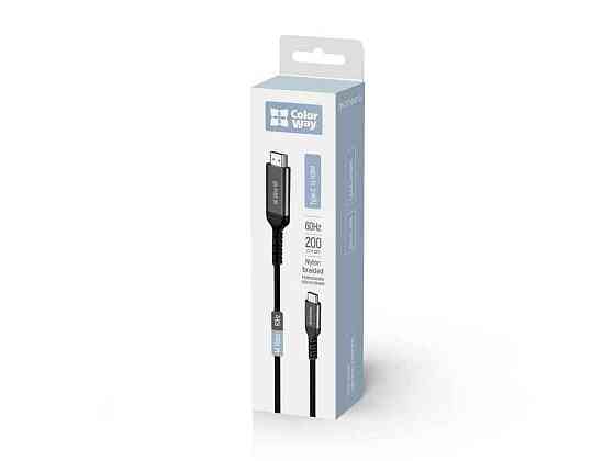 Кабель USB-C - HDMI 4K 60Hz 2m черный ТМ СolorWay Киев